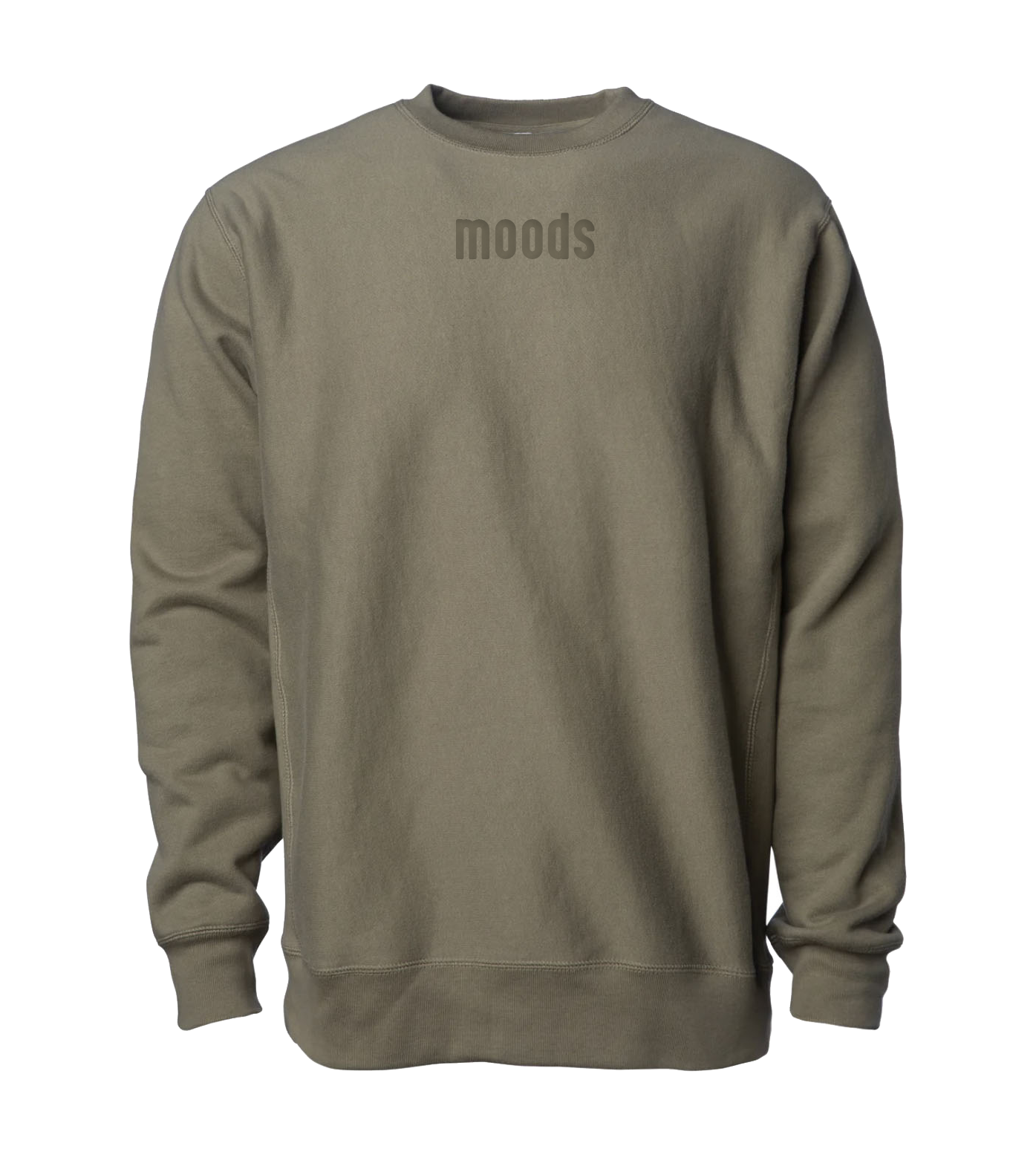 Moods Embroidered Crewneck (Olive)