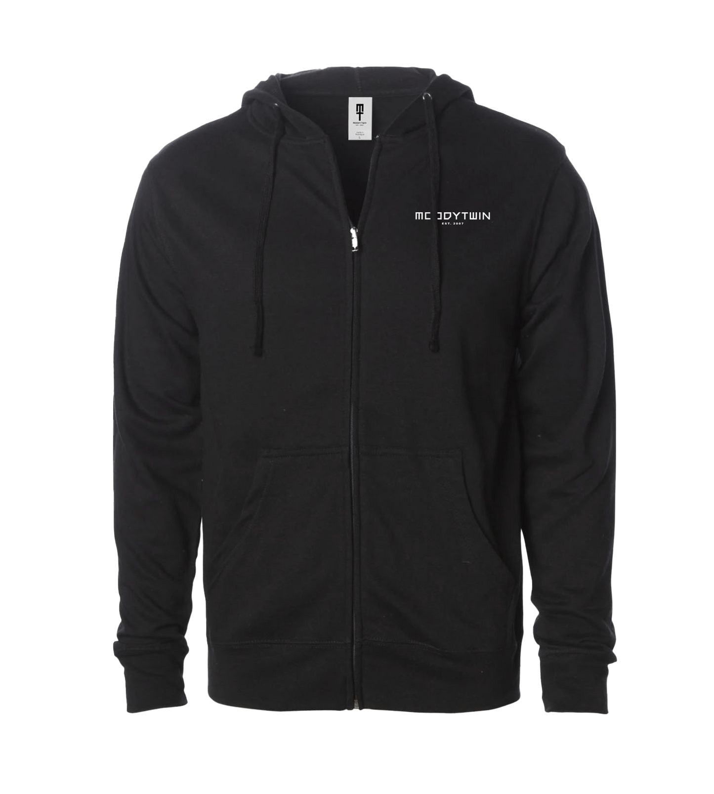 Signature Embroidered Zip Hoodie (Black)