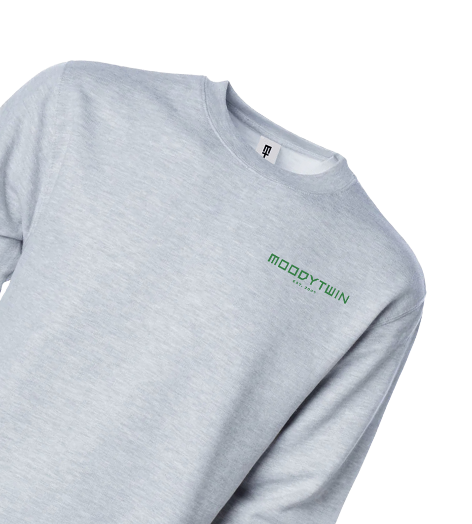 Signature Embroidered Sweatshirt (Grey/Green)